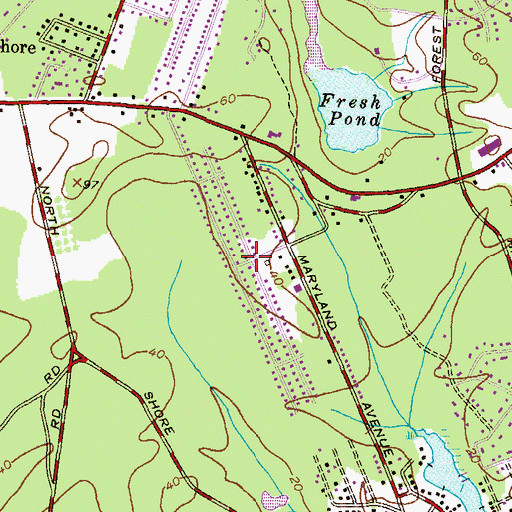 Topographic Map of Boulevard Park, MD