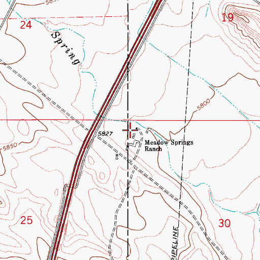 Topographic Map of Meadow Springs Ranch, CO