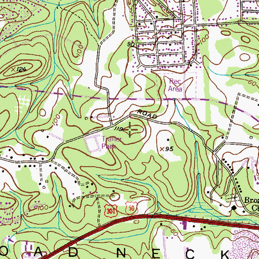 Topographic Map of Briarwood, MD