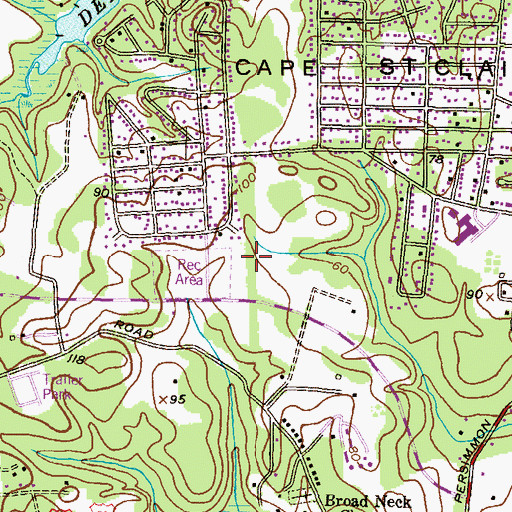 Topographic Map of Broad Neck Branch Library, MD