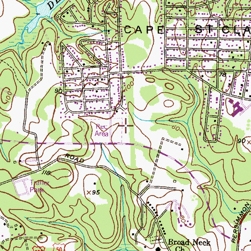 Topographic Map of Broad Neck Medical Center, MD
