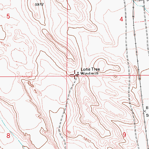 Topographic Map of Lone Tree Windmill, CO