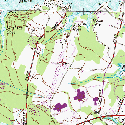 Topographic Map of Cedarwood Cove Cemetery, MD