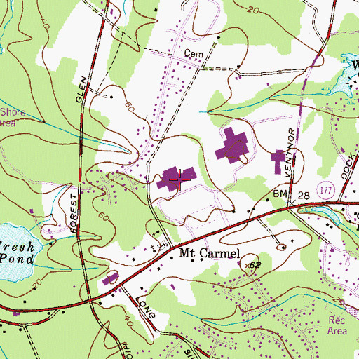 Topographic Map of Chesapeake High School, MD
