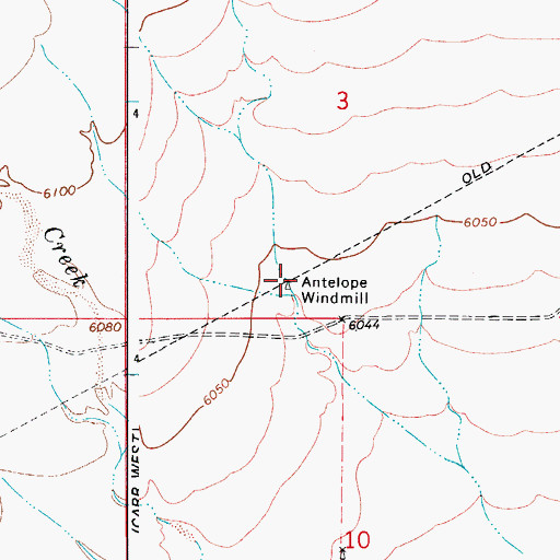 Topographic Map of Antelope Windmill, CO