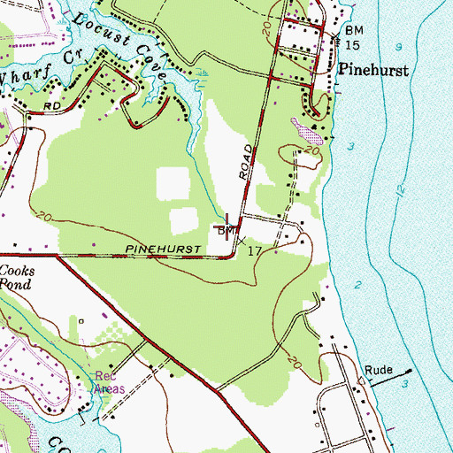Topographic Map of Downs Memorial Park, MD
