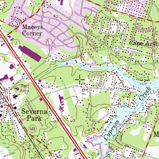 Topographic Map of Dunkeld Manor, MD