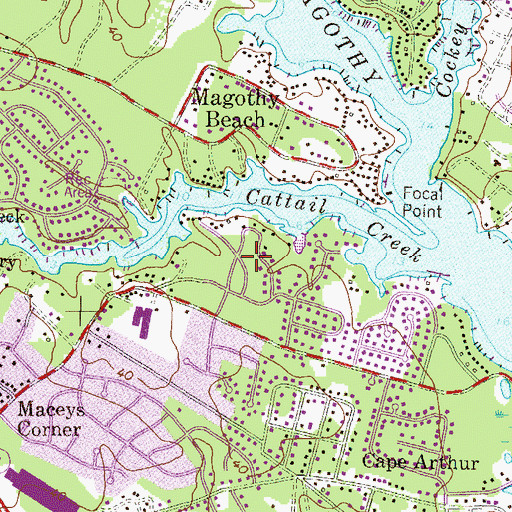 Topographic Map of Fairoaks, MD