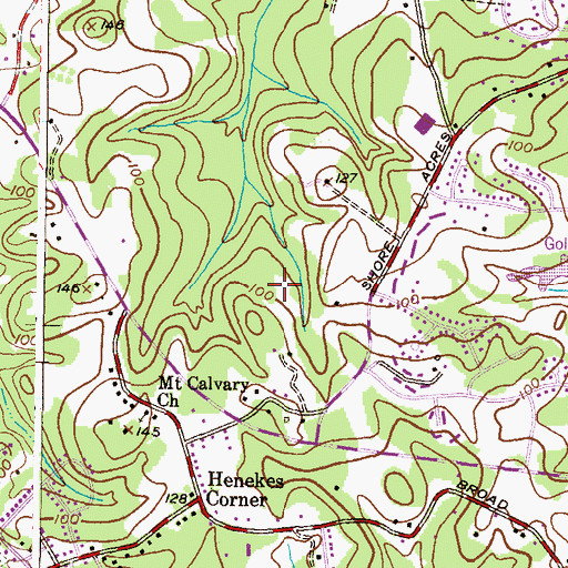 Topographic Map of Foxmoor, MD