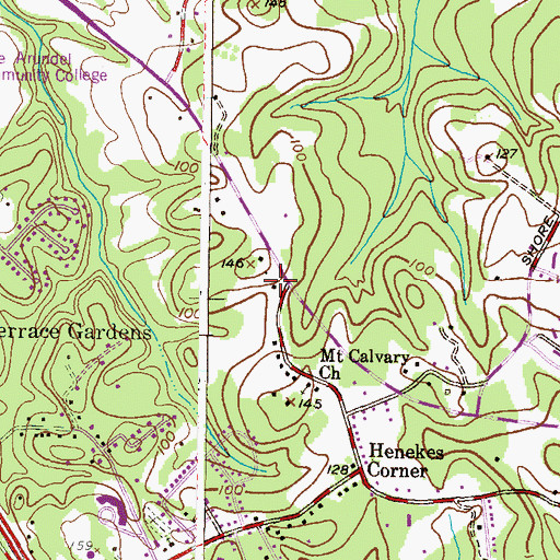 Topographic Map of Gloria Dei Lutheran Church, MD