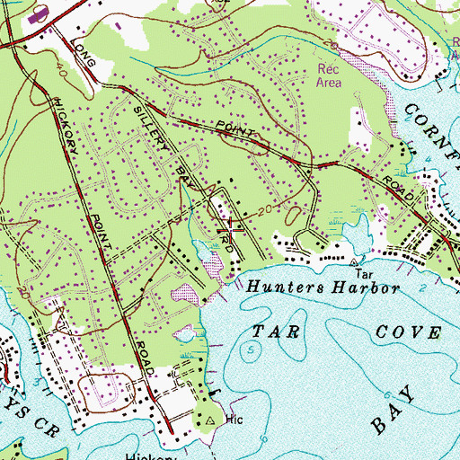 Topographic Map of Hunters Harbor, MD