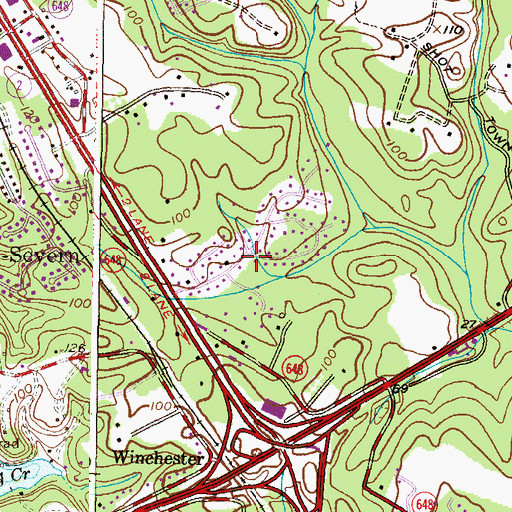 Topographic Map of Indian Hills, MD
