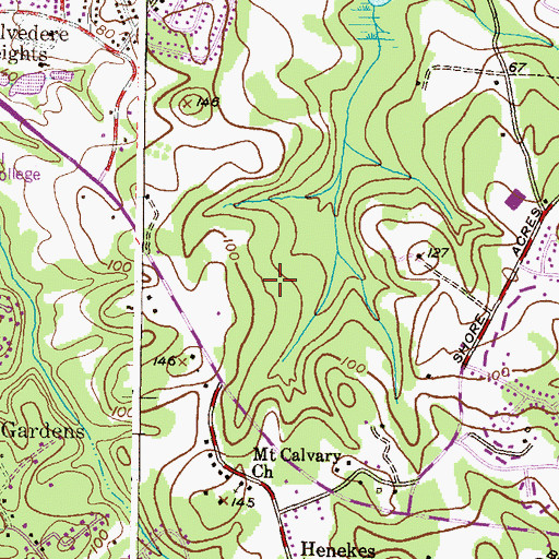 Topographic Map of Kimberly Woods Village, MD