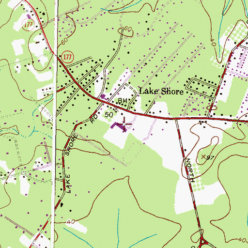 Topographic Map of Lake Shore Elementary School, MD