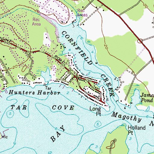 Topographic Map of Long Point, MD