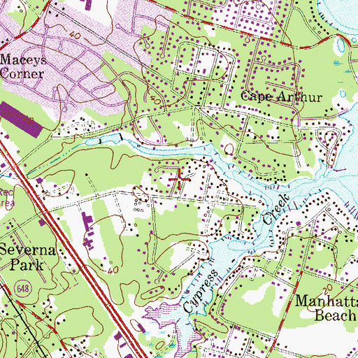 Topographic Map of Longmeadow North, MD