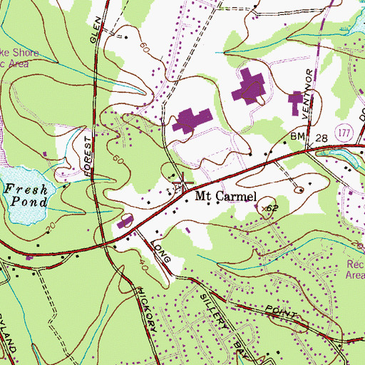 Topographic Map of Mount Carmel Cemetery, MD