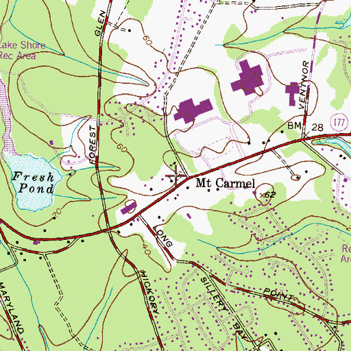 Topographic Map of Mount Carmel United Methodist Church, MD