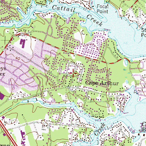 Topographic Map of North Cape Arthur, MD