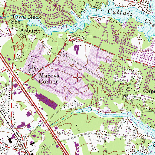 Topographic Map of Oakleigh Forest, MD
