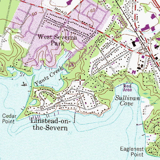 Topographic Map of Point Somerset, MD