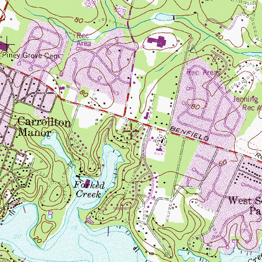 Topographic Map of Rivendell, MD