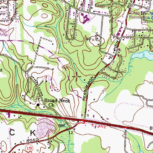 Topographic Map of Saint Andrew by the Bay Catholic Church, MD