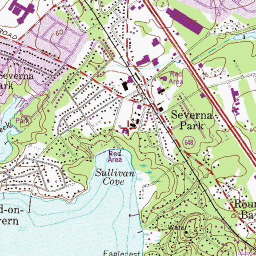 Topographic Map of Severn School, MD