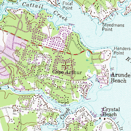 Topographic Map of Smugglers Cove, MD