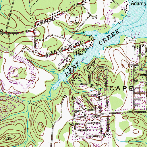 Topographic Map of Tate Landing, MD