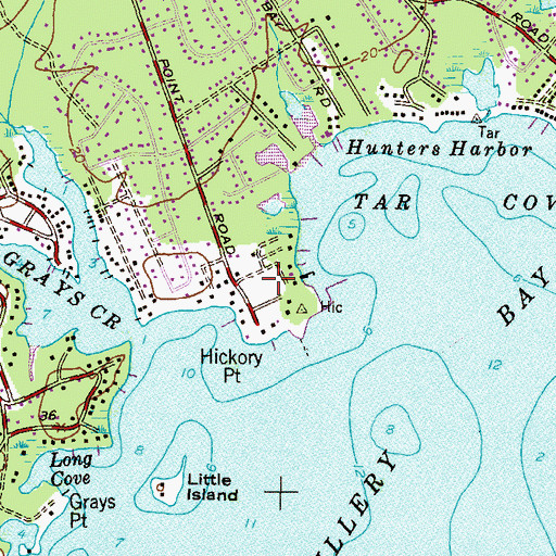 Topographic Map of Tree Tops, MD