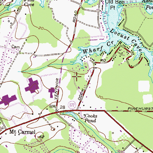 Topographic Map of Ventnor Forest, MD