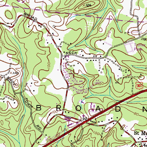 Topographic Map of Whispering Woods, MD