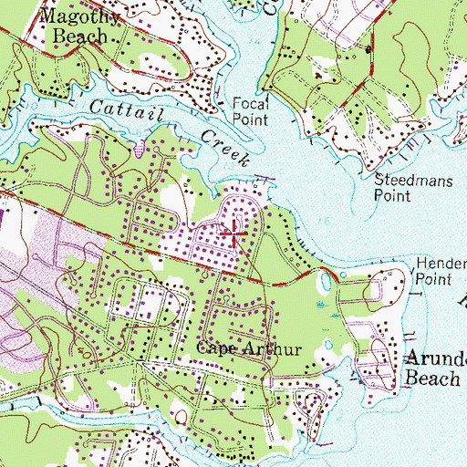 Topographic Map of Whitehurst, MD