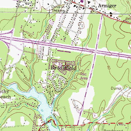 Topographic Map of Barrington Manor, MD