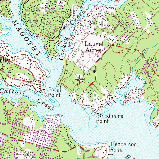 Topographic Map of Camp Whippoorwill, MD