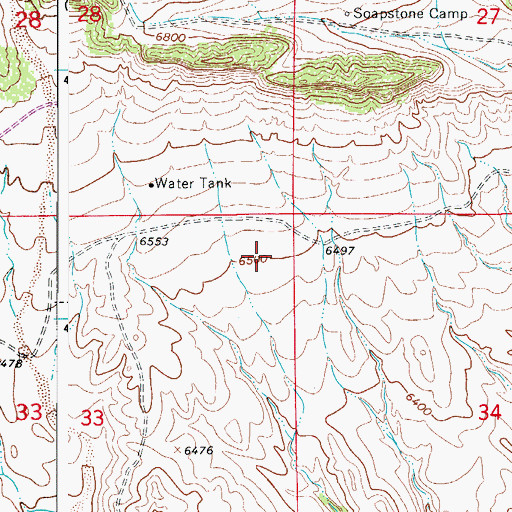 Topographic Map of Soapstone Springs, CO