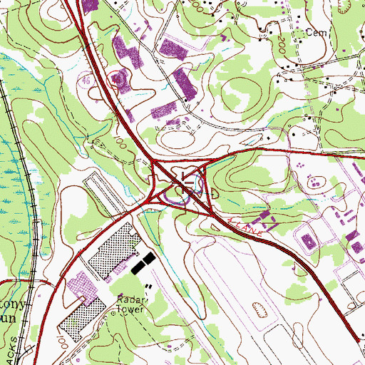 Topographic Map of Interchange 1, MD