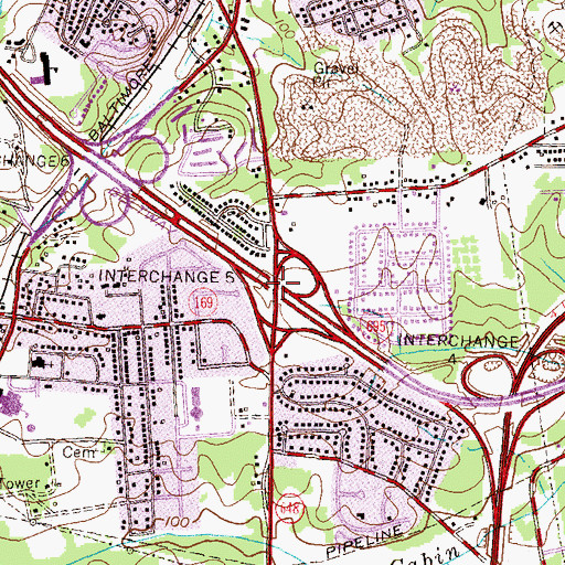 Topographic Map of Interchange 5, MD