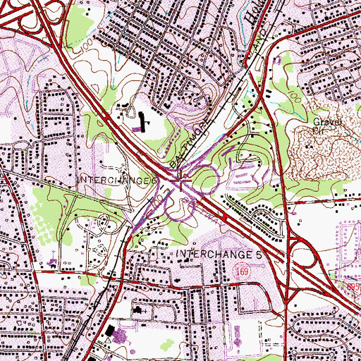 Topographic Map of Interchange 6, MD