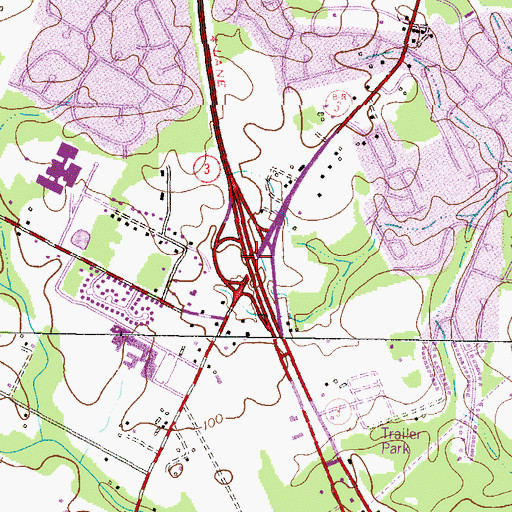 Topographic Map of Interchange 12, MD