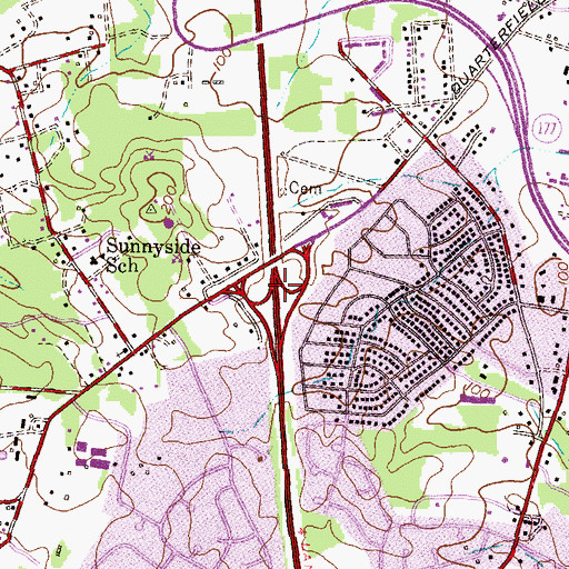 Topographic Map of Interchange 13, MD