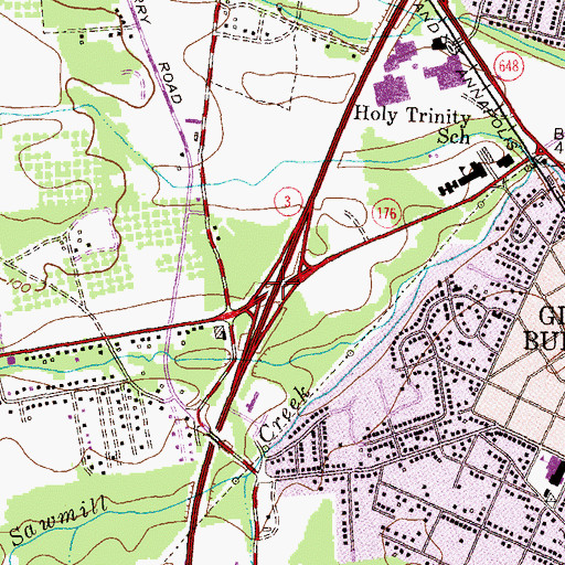 Topographic Map of Interchange 15, MD