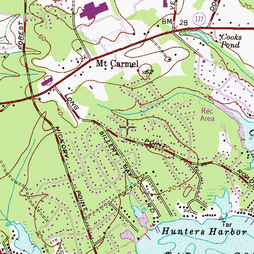 Topographic Map of Kingston Estates, MD