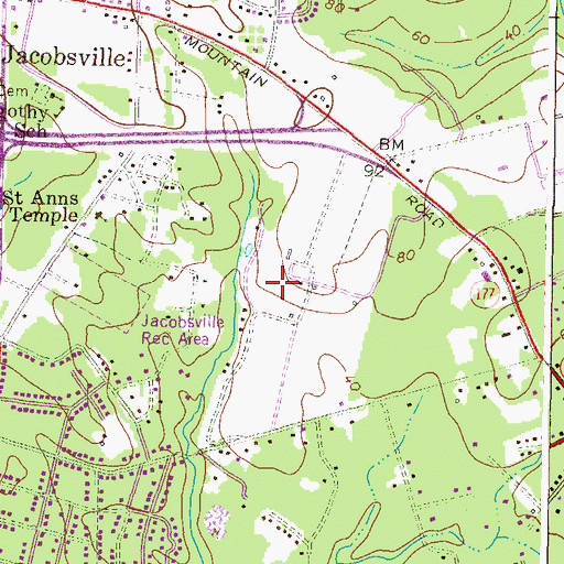 Topographic Map of Lake Shore Athletic Complex, MD