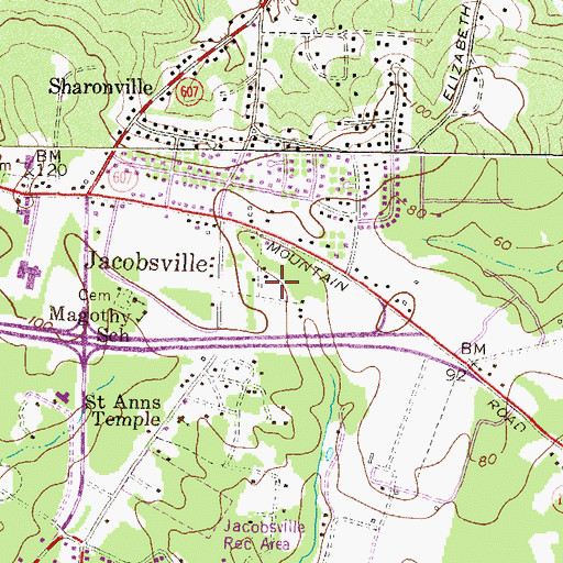 Topographic Map of Lake Shore Plaza Shopping Center, MD