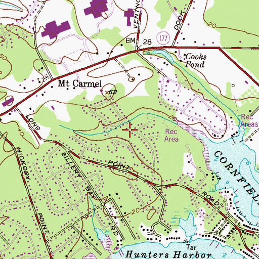 Topographic Map of Long Point on the Magothy, MD