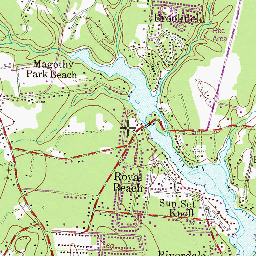 Topographic Map of Lourds Manor, MD