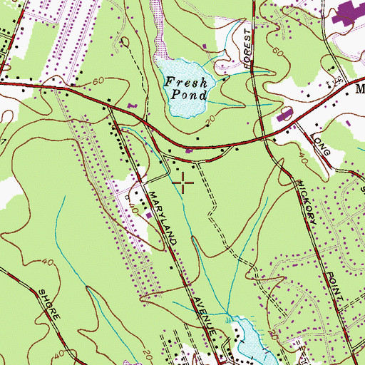 Topographic Map of Lynwood Village, MD