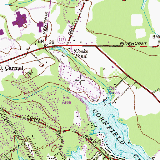 Topographic Map of Milburn on the Magothy, MD